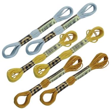 Imagem de Kemcatui 6 novelos de linha de bordado, fio de bordado de poliéster para pulseira da amizade e fio de ponto cruz, itens essenciais de artesanato