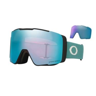 Imagem de Oakley Óculos de neve Line Pro M com ajuste asiático, cordão pacífico com irídio de safira Prizm e lente de irídio gelado Prizm + capa