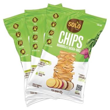 Imagem de Kit 3X: Chips de Batata Doce/Mandioca Assado Solo Snacks 42g