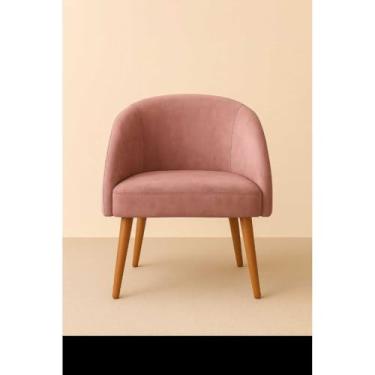 Imagem de Cadeira de Jantar Lua Moderna com Pés Palito - Estofada em Veludo Premium, Design Contemporâneo para Sala e Quarto(Rose)