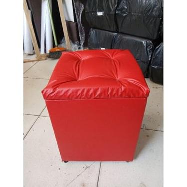 Imagem de PUFF BAÚ BANQUETA QUADRADO SALA E ESPAÇOS(Vermelho corino)