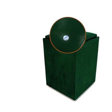 Imagem de Puff em Suede com Almofada – Puff Decorativo Confortável e Elegante para Sala, Quarto e(Verde Botão)