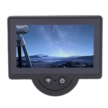 Imagem de PUSOKEI Ocular eletrônica WiFi para microscópios de telescópios de 26-47 mm, ocular de câmera de telescópio com tela de 4,3 polegadas para planetário, observação de pássaros, gravação de câmera via