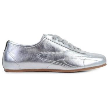 Imagem de Tênis Feminino Cravo e Canela Couro Prata - 1500-Feminino
