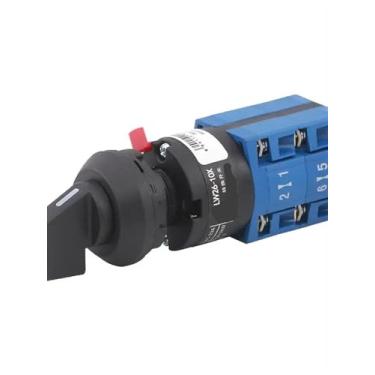 Imagem de LW26-10X/2S1-I Três Posições 10A Duas Seções Dupla Comutação de Energia Inversor Furo Único 16 mm Interruptor Cam 1 Peça