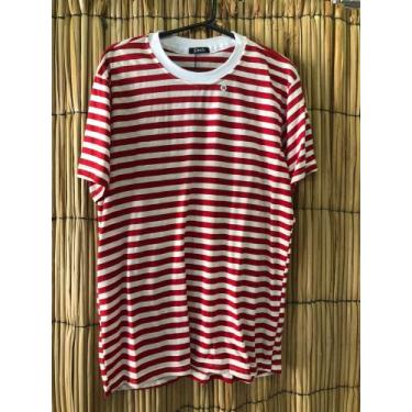 Imagem de Camiseta Ojuodará Listrada Branca e Vermelha