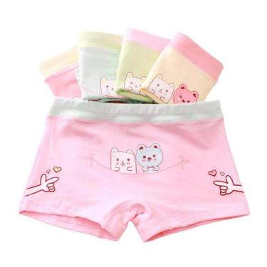 Imagem de Kit Com 12 Calcinhas Boxer Infantil Estampadas Algodão Menina - Mi Amo