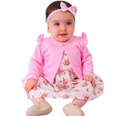 Imagem de Vestido de Bebê, Criança e Menina com bolero e tiara do P ao 4 - Mundo