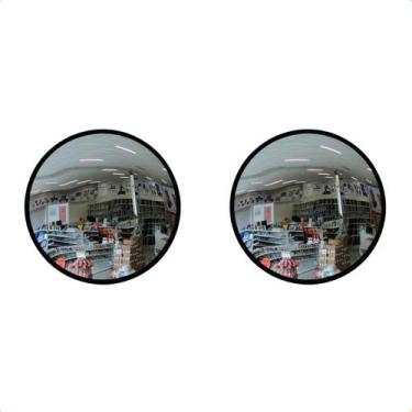 Imagem de Kit 2 Espelhos de 30cm convexo com moldura emborrachada - Vision