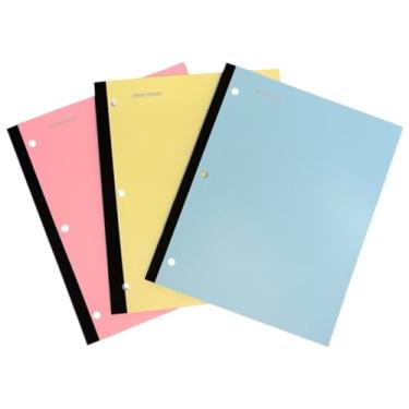 Imagem de Caderno encadernado Mintra pacote com 3 - 80 folhas - pautado universitário (gelo ártico, amarelo sol, rosa primavera)