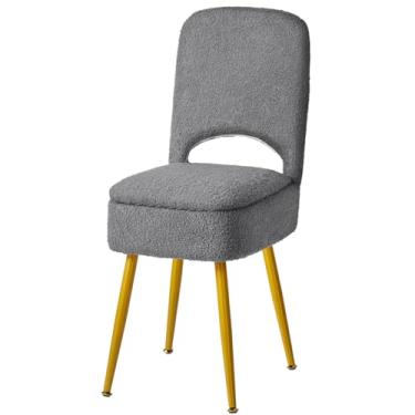 Imagem de IBUYKE Banqueta pequena de armazenamento com encosto dobrável, 33 x 35 x 80 cm, otomana quadrada de veludo de pelúcia, cadeira de maquiagem para sala de estar, 4 pernas de metal com pés