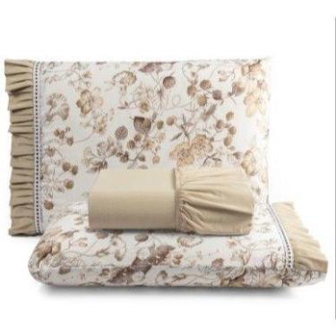 Imagem de Jogo de Lençol King Com Detalhe de Babado Algodão 180 Fios 03 Peças - 