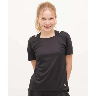 Imagem de Blusa Feminina Fitness Barra Assimétrica Marisa-20014, Preto, G