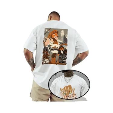 Imagem de Camiseta De Algodão Oversized Masculina Com Estampa Do Rei Leão Simba 