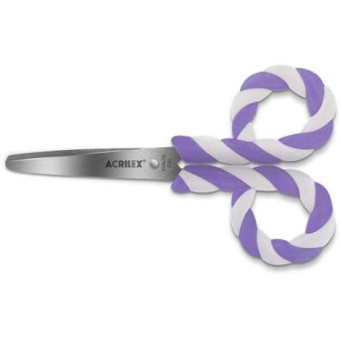 Imagem de Tesoura Escolar Pirulito S/PONTA Cores Sortida CX.C/12 - Acrilex