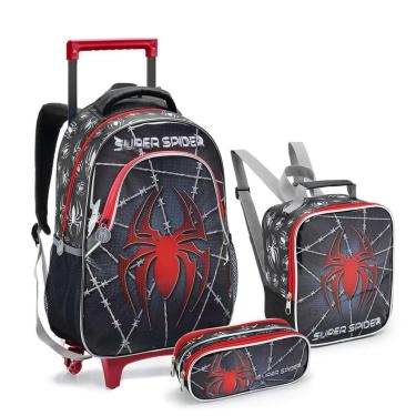 Imagem de Kit Mochila Rodinhas Infantil Menino Escolar Super Spider 2024-Masculino