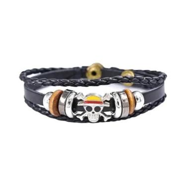 Imagem de Pulseira De Couro PU Luffy One Piece Cosplay Joia Pirata Chapéu De Pal