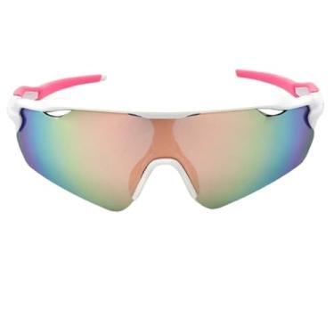 Imagem de Óculos De Sol Esportivo Ciclismo Proteção Kit Polarizado Original Baixa Pace Pedal Bike Beach Tennis Ftv Corrida UV400 Unissex - Modelo Race - Cacife Brand (Branco Rose Espelhado)