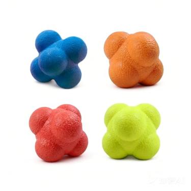 Imagem de ROLUXENTIA Pacote com 4 bolas de reação, 2,8 polegadas - Equipamento de treinamento de reflexo de handebol de beisebol, coordenação olho-mão, treinador de reflexo de velocidade para jogos de agilidade