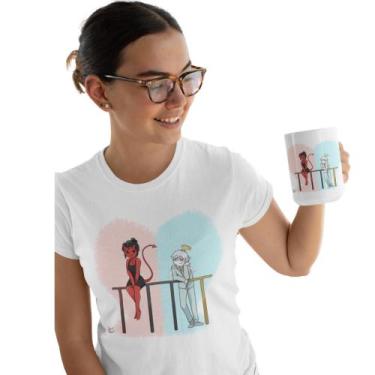 Imagem de Kit Camiseta + Caneca de Porcelana - Romance do Céu - VM Art S, G