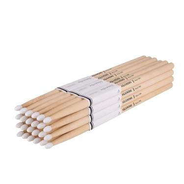 Imagem de AQJUNONG Baquetas de bateria, conjunto de pontas de nylon 2B para baterias acústicas ou eletrônicas, baquetas de bordo 2B para bateristas e iniciantes (12 pares)