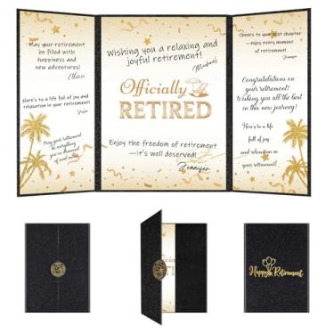 Imagem de Thboxes Decorações de festa de aposentadoria, livro de visitas feliz aposentadoria alternativo grande cartão de assinatura cartão de assinatura para aposentadoria de aposentadoria presentes para