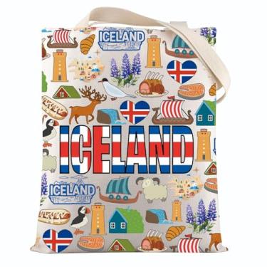 Imagem de VAMSII Iceland Travel Lover Gifts Islândia Landmarks Tote Bag Islândia Viagem Lembrança Presentes, Bolsa Usicelandtote
