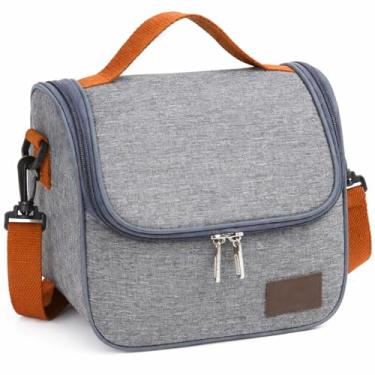 Imagem de Bolsa Térmica para Marmita – Lancheira Térmica Unissex com Alça Ajustável, Compacta para Trabalho, Escola, Academia e Passeios (Cinza) (Cinza)