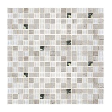 Imagem de Kit 1m² Pastilha de Mármore e Vidro 1,5cm 0,6cmx30cmx30cm Diamond Branco