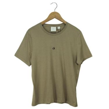 Imagem de Camiseta Calvin Klein Logo Flocado Caqui Feminina-Feminino