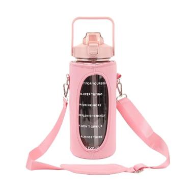 Imagem de Generic Garrafa de água Grande, Garrafa de água Esportiva Portátil Robusta e Ecológica de 2000ml de Ampla Aplicação para PC Gym (Rosa)