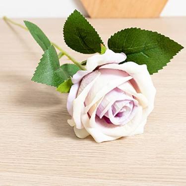 Imagem de NevStp 1 peça / 5 peças lindas flores artificiais de seda rosa casamento decoração de mesa para casa buquê longo organizar plantas falsas, B, 3, 1 peça