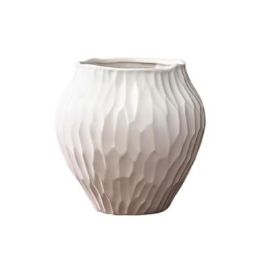 Imagem de Vaso de plantas suculentas de mesa criativo alienígena de luxo pequeno vaso decorativo de cerâmica de 20 cm para uso interno e externo (branco)