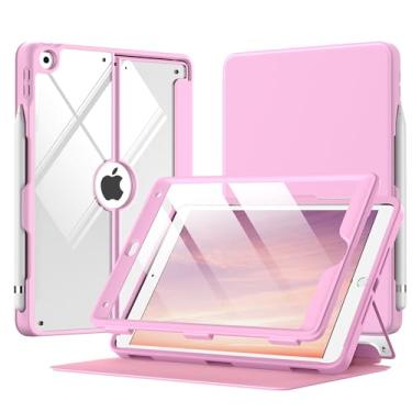 Imagem de MoKo Capa para iPad 9ª geração 2021/iPad 8ª geração 2020/iPad 7ª geração 2019 com suporte para lápis, protetor de tela integrado transparente traseiro, suporte multiangular, com despertar/hibernar