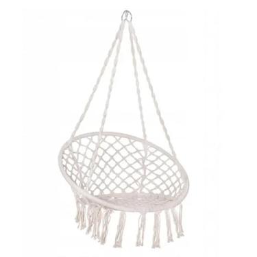 Imagem de Cadeira De Balanço Suspensa Rede Teto Sacada Varanda Luxo(Creme)