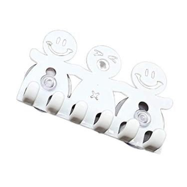 Imagem de Suporte de Escova Dentes Desenho Animado com Ventosa Pessoalzinho Bonito Plástico Ótima Ferramenta Doméstica Fácil Usar Uso Diário Prático Limpo Pendura Escovas Chaves Pequenos Itens Aconchegante Vare