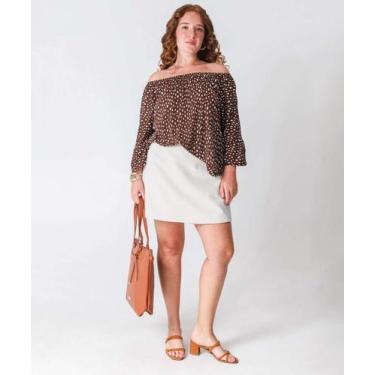 Imagem de Shorts Saia Plus Size Feminino Marisa Bege-76048, Bege, 50