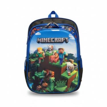 Imagem de Mochila Escolar Menino Game Craft Infantil Reforçada de Costass Grande