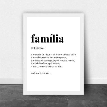 Imagem de Quadro Decorativo Definição De Família 24X18 Moldura Branca