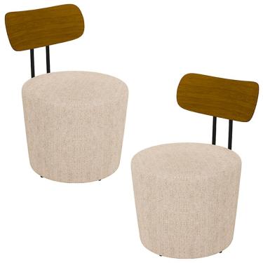 Imagem de Kit 2 Poltronas Decorativas Addams Linho Cru - Gran Belo