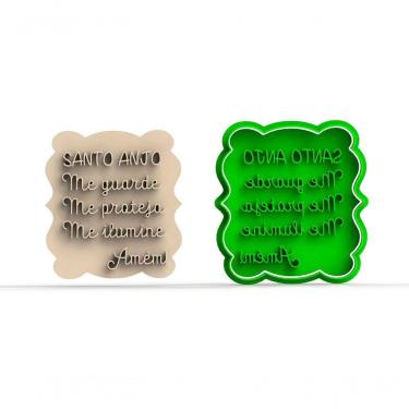 Imagem de Cortador Oração Do Anjo Batizado Anjinho Tamanho 8Cm