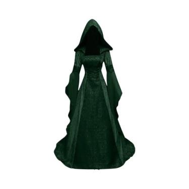 Imagem de Vestido De Bruxa Deluxe Com Capuz Para Mulheres, Fantasia Medieval Ren