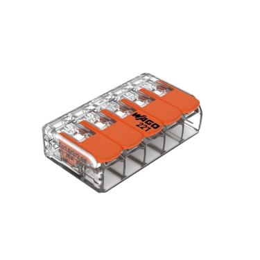 Imagem de Conector Emenda Compacto Wago 221-615 - 5 Pólos Até 6mm²