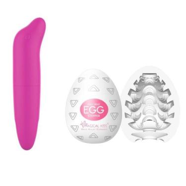 Imagem de Vibrador Ponto G Golfinho e Masturbador EGG Kit SexShop - Enaltecer