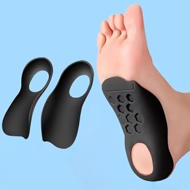 Imagem de 1 par de palmilhas de suporte de arco – Palmilhas de almofada de massagem com absorção de choque, palmilhas antibolhas para pés para tênis e tênis de arco (formato de design inferior aleatório)