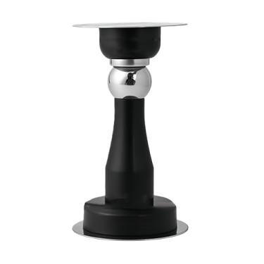 Imagem de Batente de porta magnético universal - Suporte de porta de aço inoxidável com montagem dupla para uso doméstico e RV, batente magnético de força padrão (prata, pacote único) (preto)