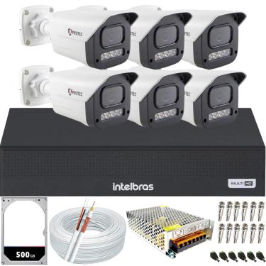 Imagem de Kit 6 Câmeras Full Color C/Áudio Dvr Intelbras 8 canais 500GB