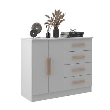 Imagem de Cômoda Bariloche 2 Portas 4 Gavetas Móveis Sul - Branco