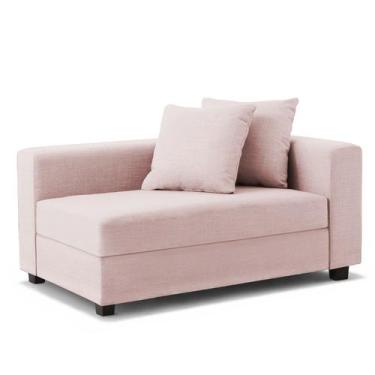 Imagem de Recamier Divã Aspen 1,40m Suede Rosa Bebe - Inova Decorações