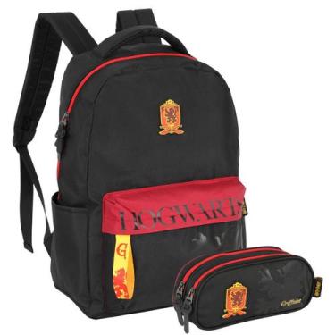 Imagem de Kit Mochila Harry Potter Costas E Estojo Duplo Teen Meninos Cor:Preto 